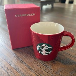 Starbucks 3 ounce 2014 holiday red espresso mug with red gift box